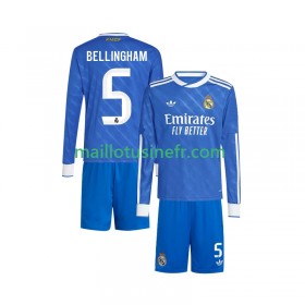 Maillot de Foot Real Madrid Jude Bellingham 5 Troisième 2025-26 Manches Longues - Enfant